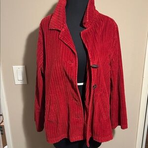 Red Corduroy Women's Jacket large by Dress barn